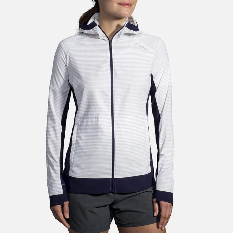 Brooks Canopy - Womens Running Jackets - White (69014NTHD)